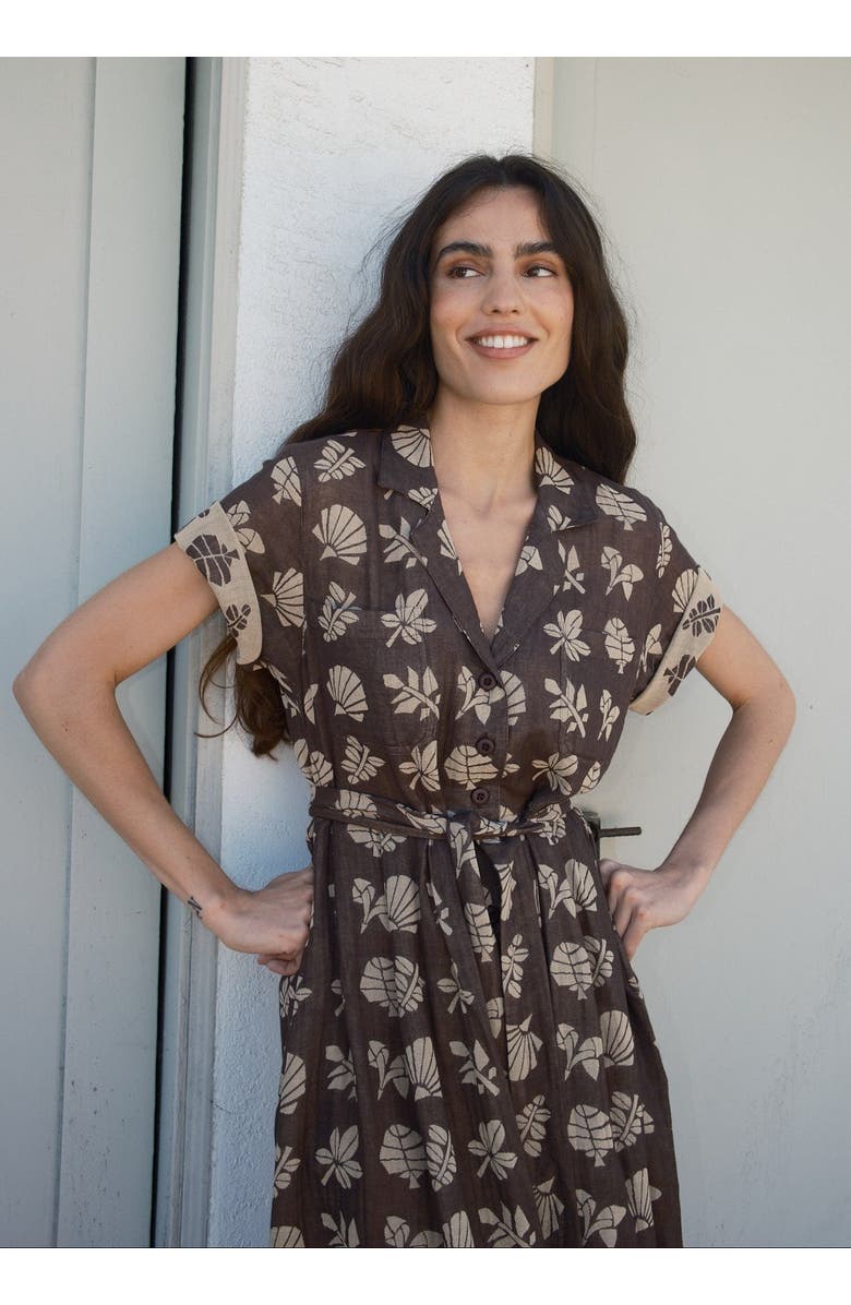 Ace & Jig Sabine Button Front Collared Midi Dress, Alternate, color, Botanical