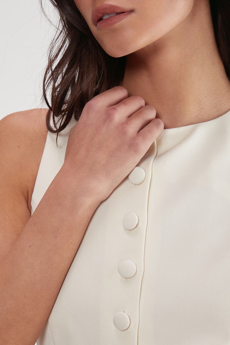 Essentials Sleeveless Tailored Jumpsuit, Alternate, color, Ivory