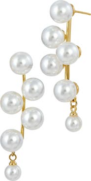 SAVVY CIE JEWELS Bold Faux Pearl Drop Earrings