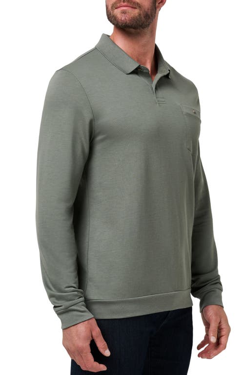 Travismathew December First Long Sleeve Pocket Polo In Green