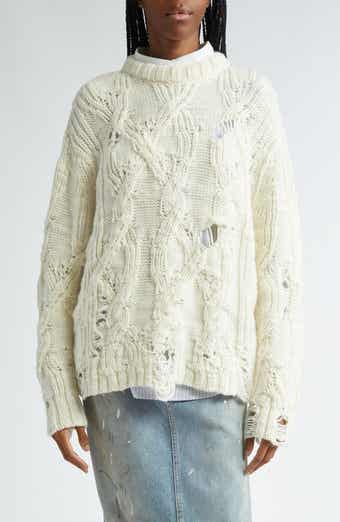 Acne Studios Karita Distressed Stripe Open Stitch Cotton Acne Studios Karita Distressed Stripe Open Stitch Cotton