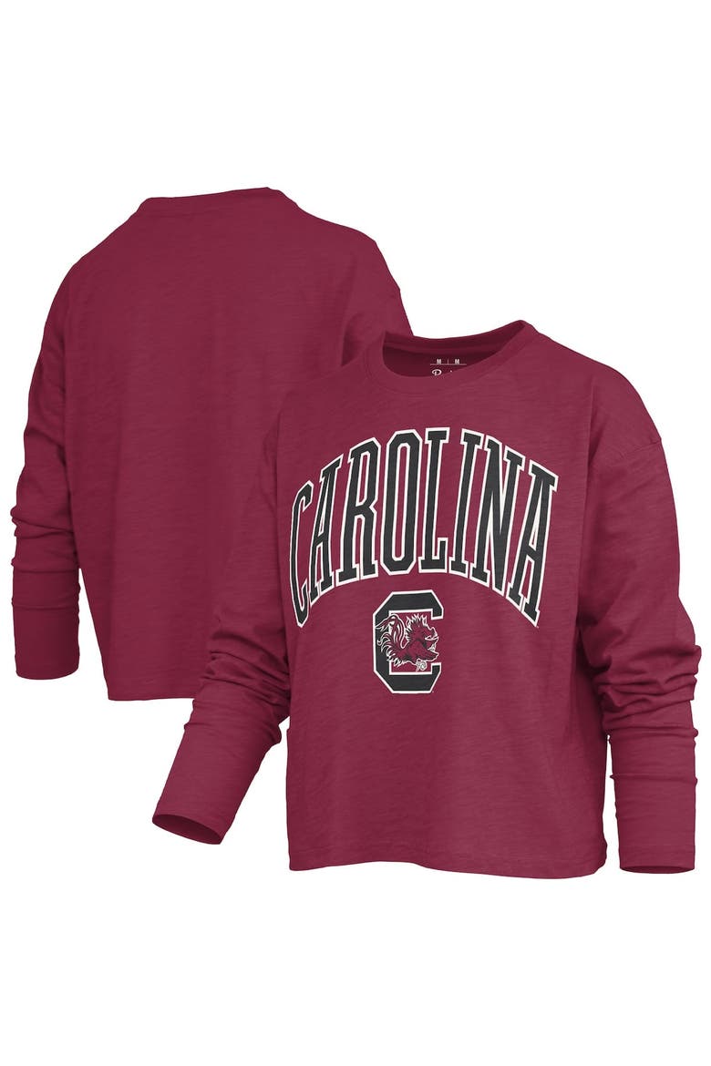 Women's Pressbox Garnet South Carolina Gamecocks Motley Boxy Waist-Length Long Sleeve T-Shirt, Alternate, color, Garnet