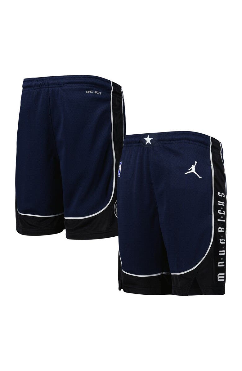 Jordan Brand Youth Jordan Brand Navy Dallas Mavericks Statement Edition Swingman Performance Shorts, Main, color,