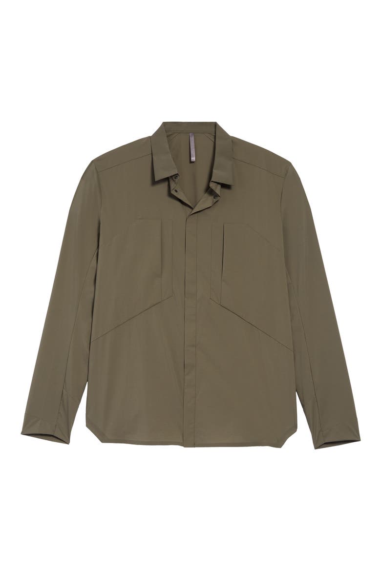 Demlo Water Resistant Nylon Overshirt, Alternate, color, CLAY