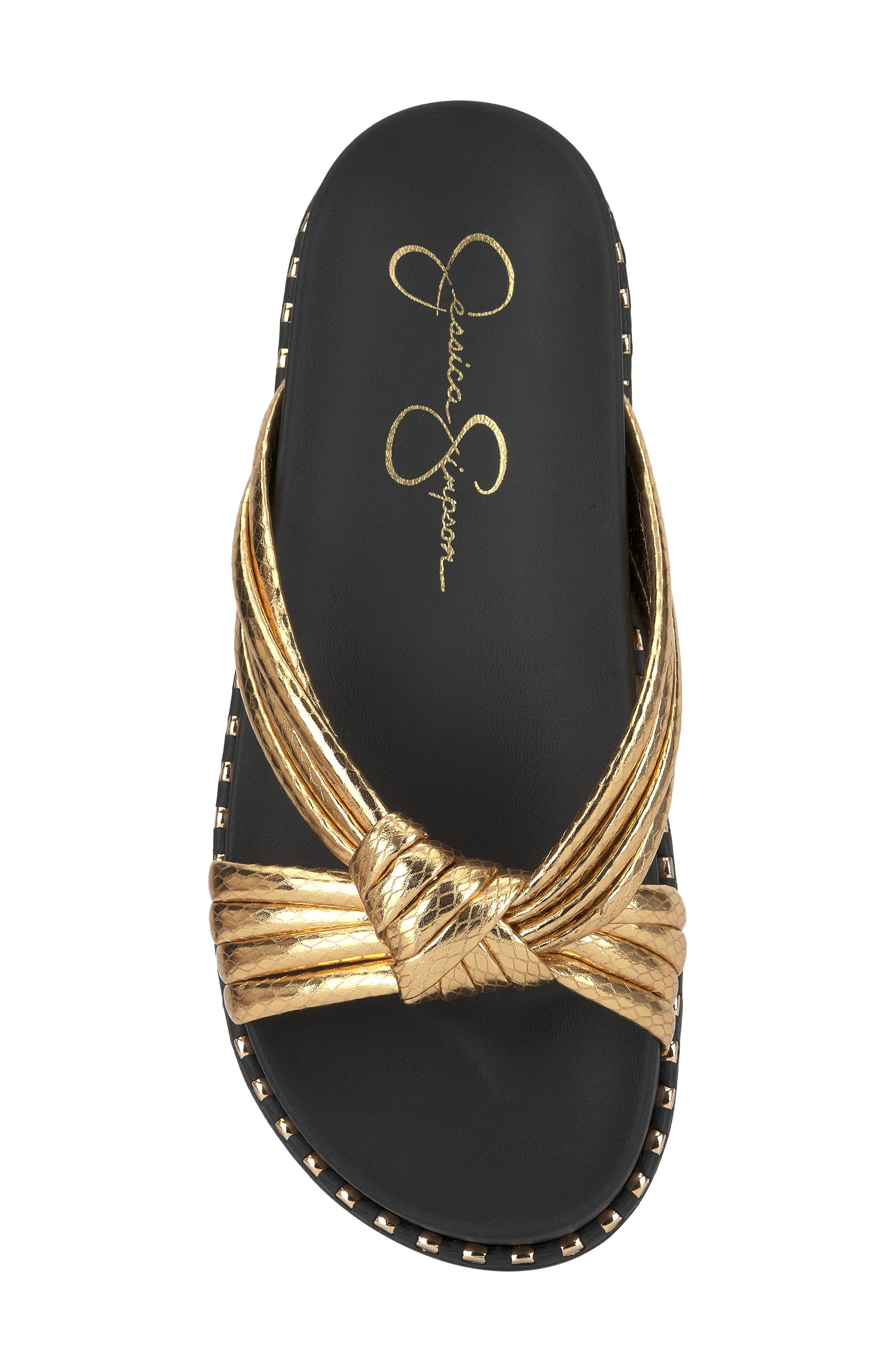 Cilleva Slide Sandal, Alternate, color, GOLD/ GOLD