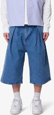 mnml Pleated Ultra Baggy Denim Shorts