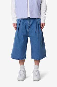 Pleated Ultra Baggy Denim Shorts