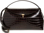 TOTEME T-Lock Croc Embossed Leather Top Handle Bag