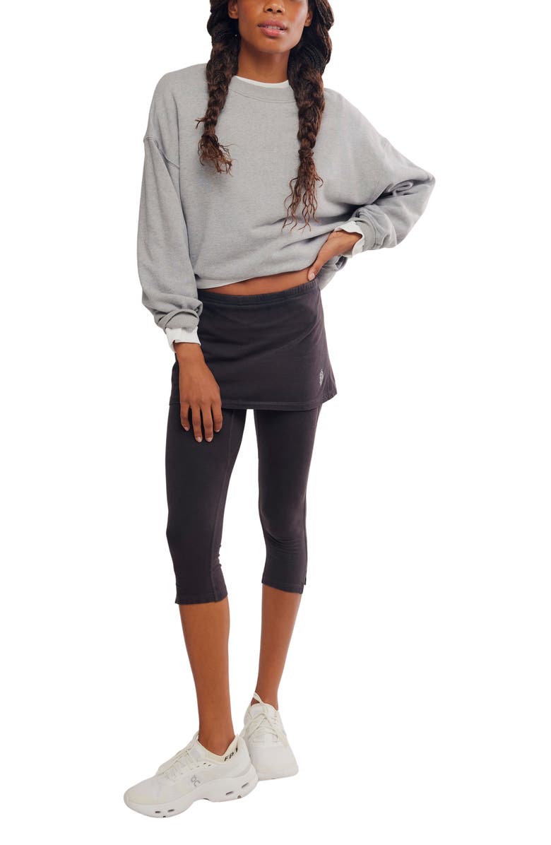 Free People Intensity Mid Rise Capri Skegging, Alternate, color, Black