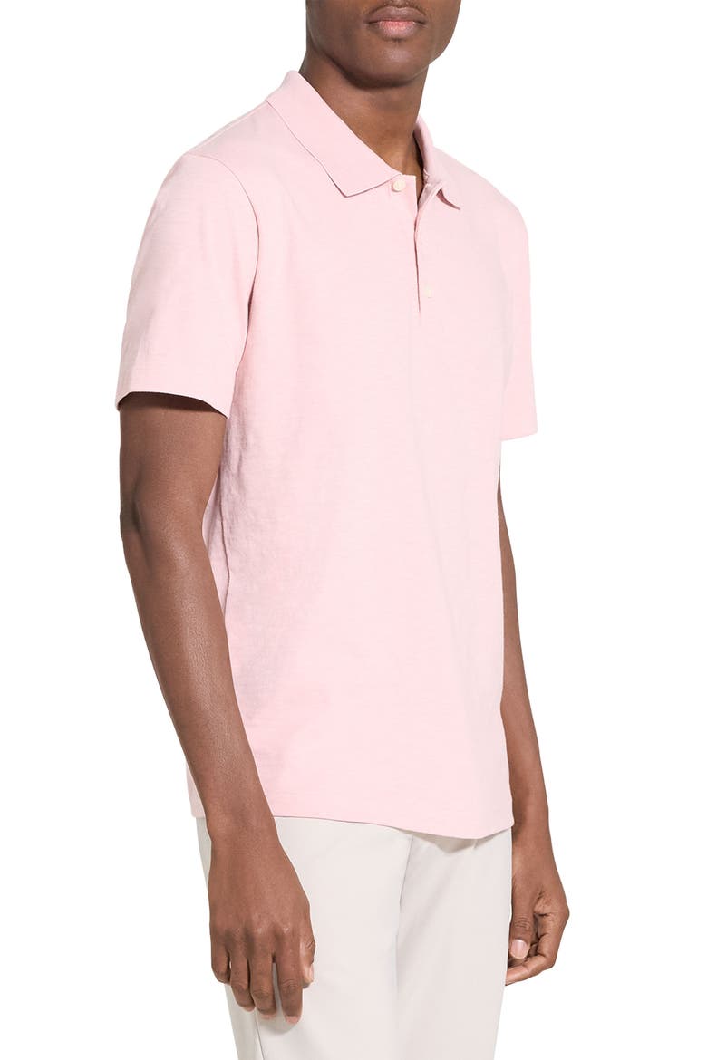 Bron in Cosmos Slub Cotton Polo Shirt, Alternate, color, CHALK PINK - VIN