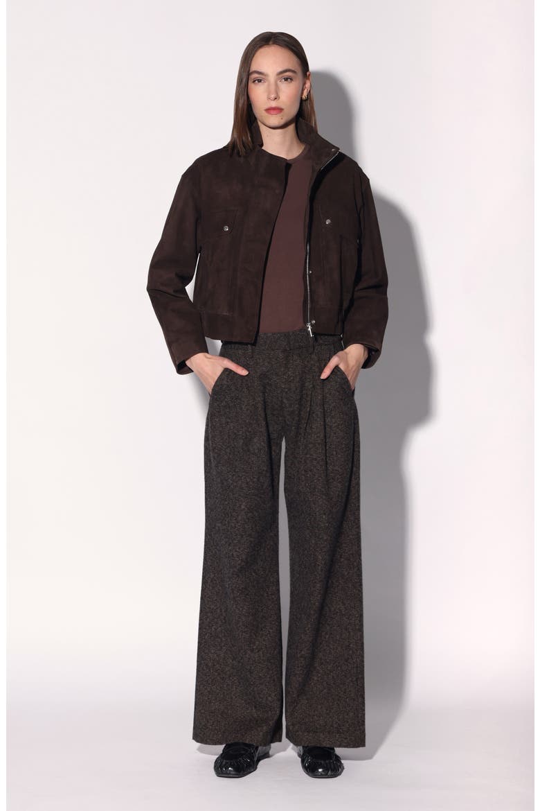 Samson Pleated Mid Rise Wide Leg Pants, Alternate, color, BROWN MULTI