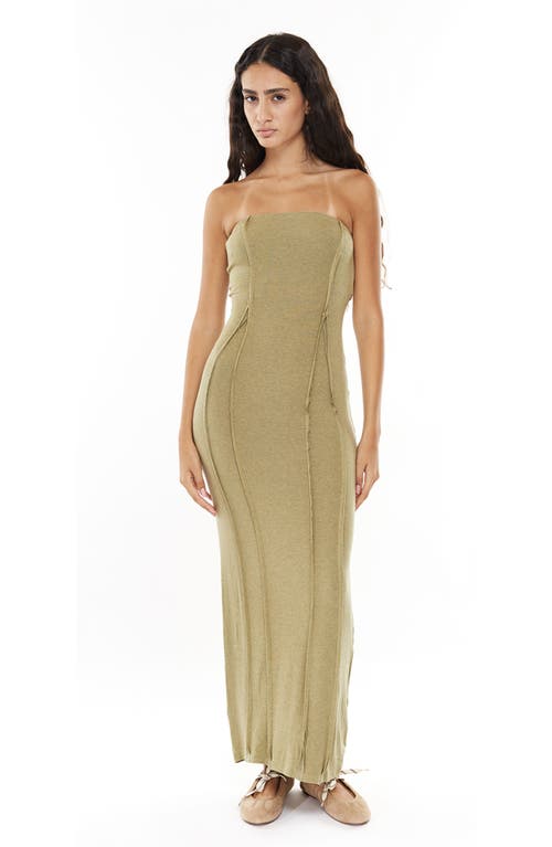 Mother Of All Papper Strapless Maxi Dress In Green