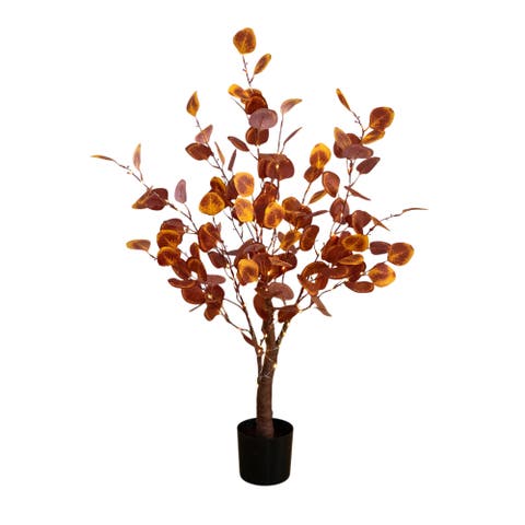 3-ft Pre-Lit Autumn Eucalyptus Artificial Fall Tree with 80 Warm White LED Lights