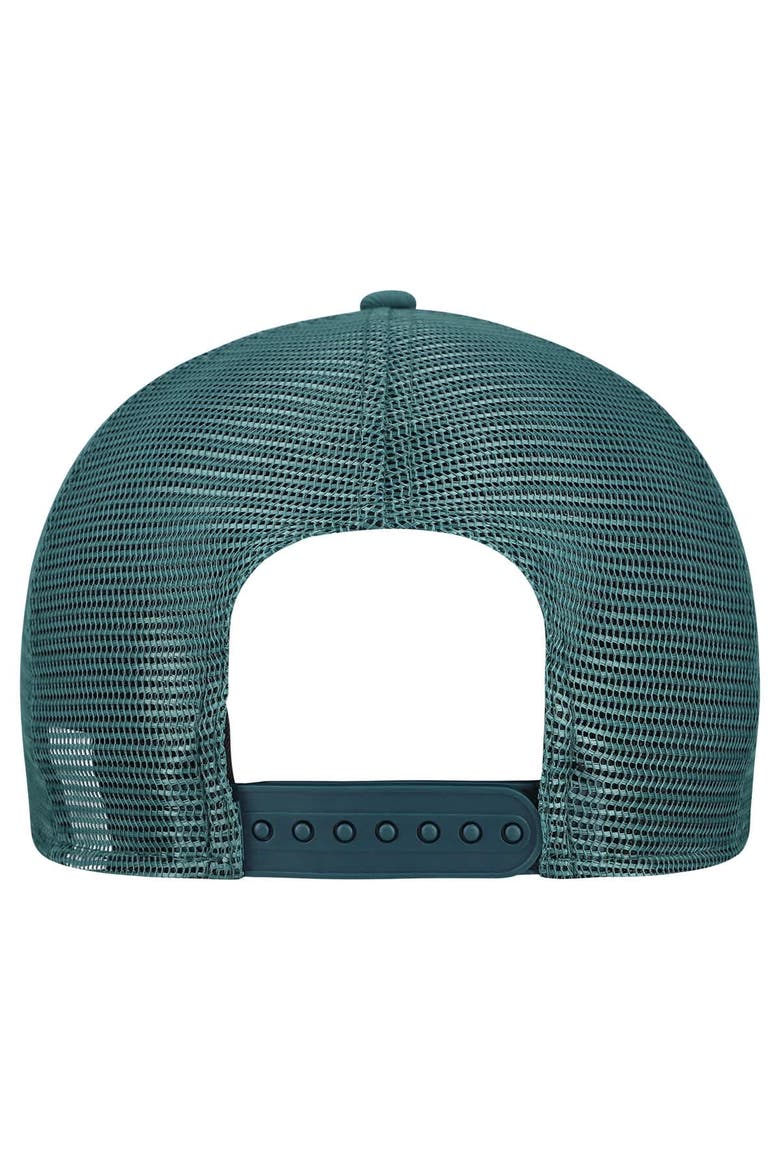 Men's New Era  Gray/Midnight Green Philadelphia Eagles Cork Split Panel 9FIFTY Trucker Snapback Hat, Alternate, color, Gray