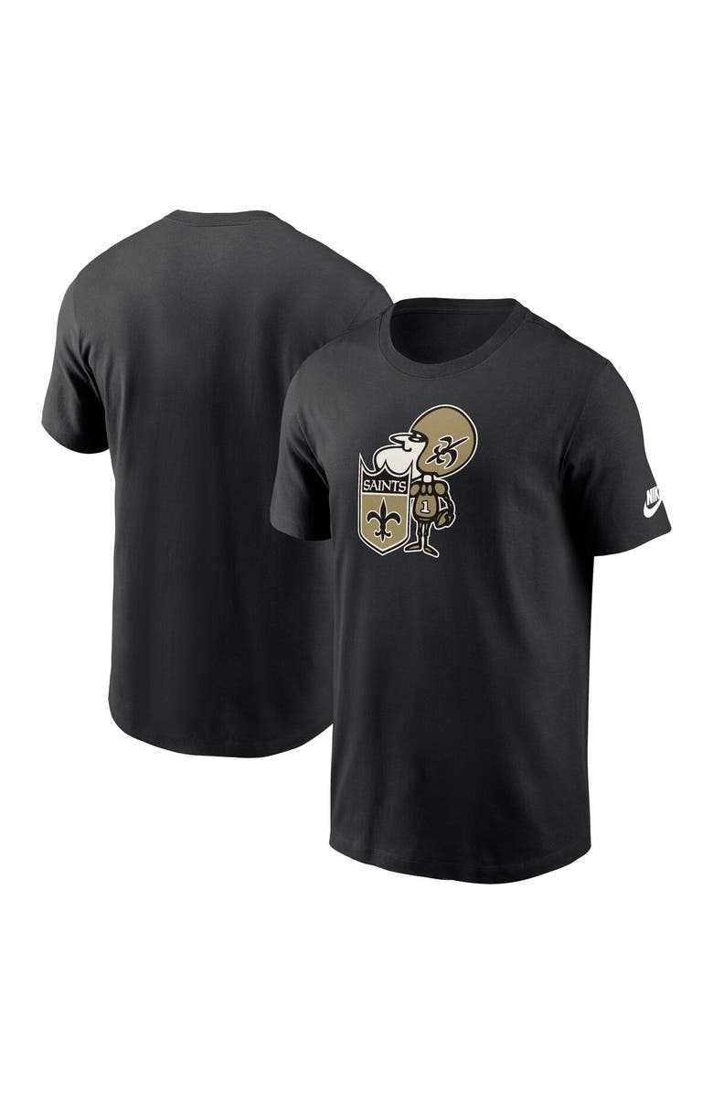 Nike Men's Nike Black New Orleans Saints Rewind Logo Essential T-Shirt, Main, color, 