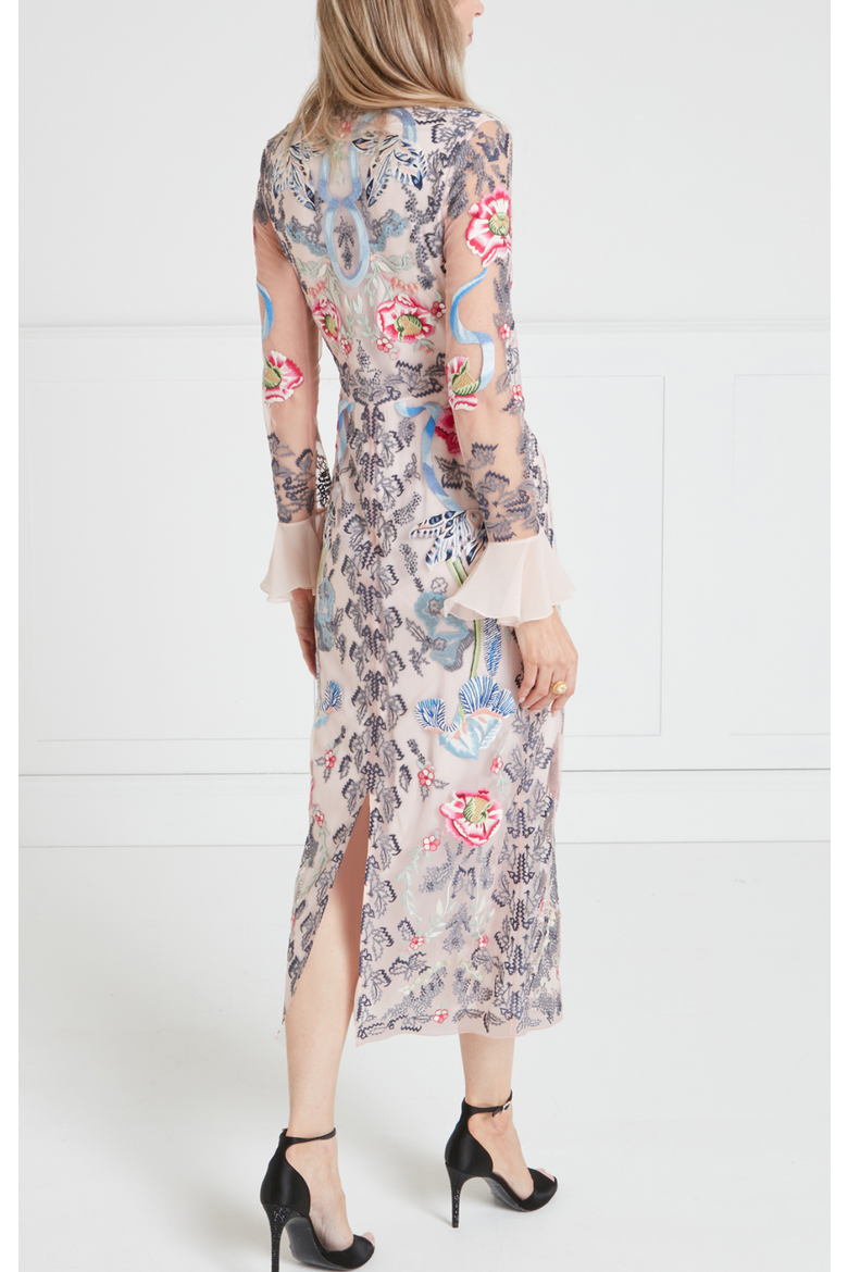 Bilbao Tie Dress, Alternate, color, Rosewater