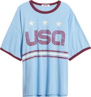 Daydreamer USA World Cup Oversized Graphic Ringer Tee