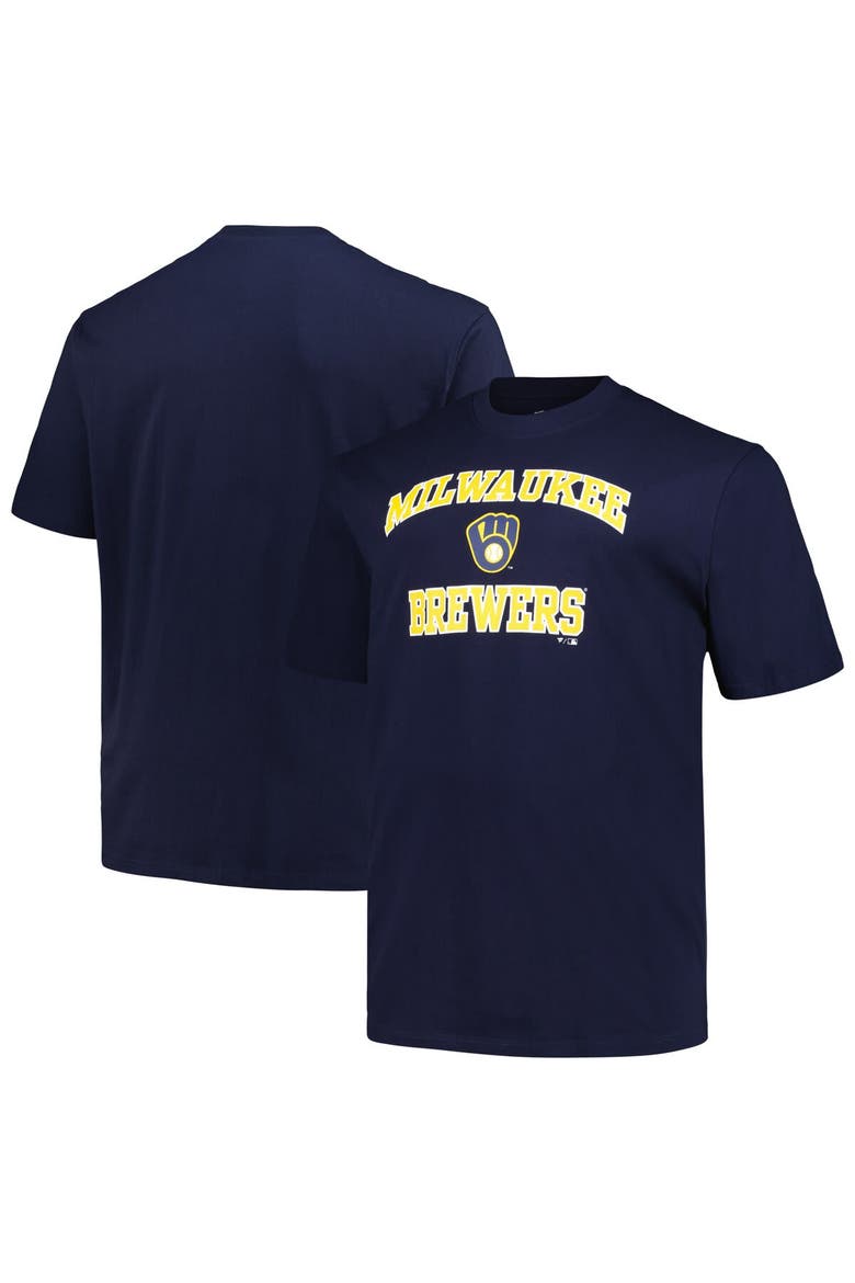 Men's Profile Navy Milwaukee Brewers Big & Tall Heart & Soul T-Shirt, Main, color, Navy