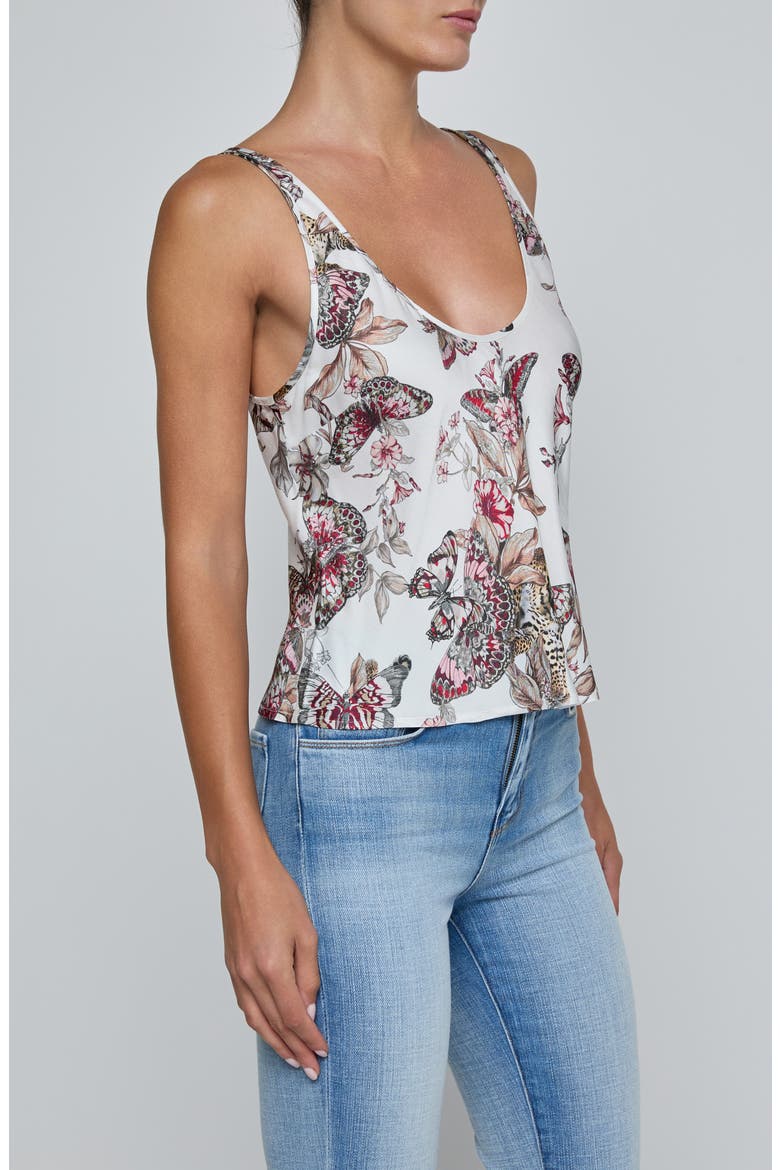 Eddie Bias Cut Satin Tank, Alternate, color, WHITE MULTI