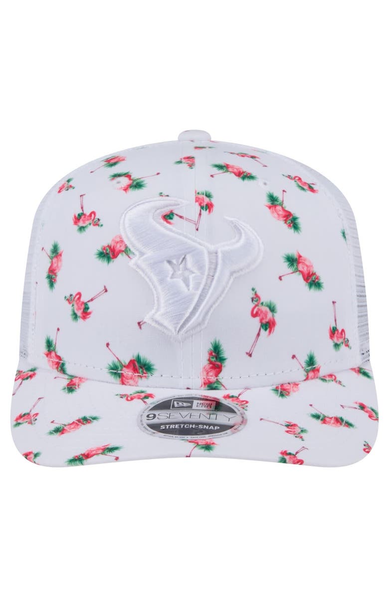 New Era Men's New Era White Houston Texans Adventure Flamingo Pattern 9SEVENTY Stretch-Snap Hat, Alternate, color, White