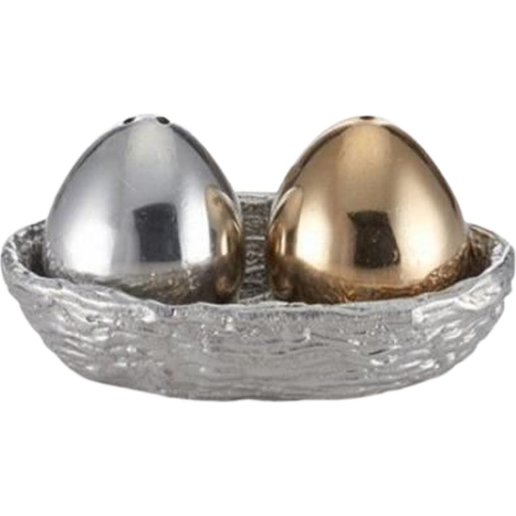 Lunares Nest Salt And Pepper W/ Tray In Gold