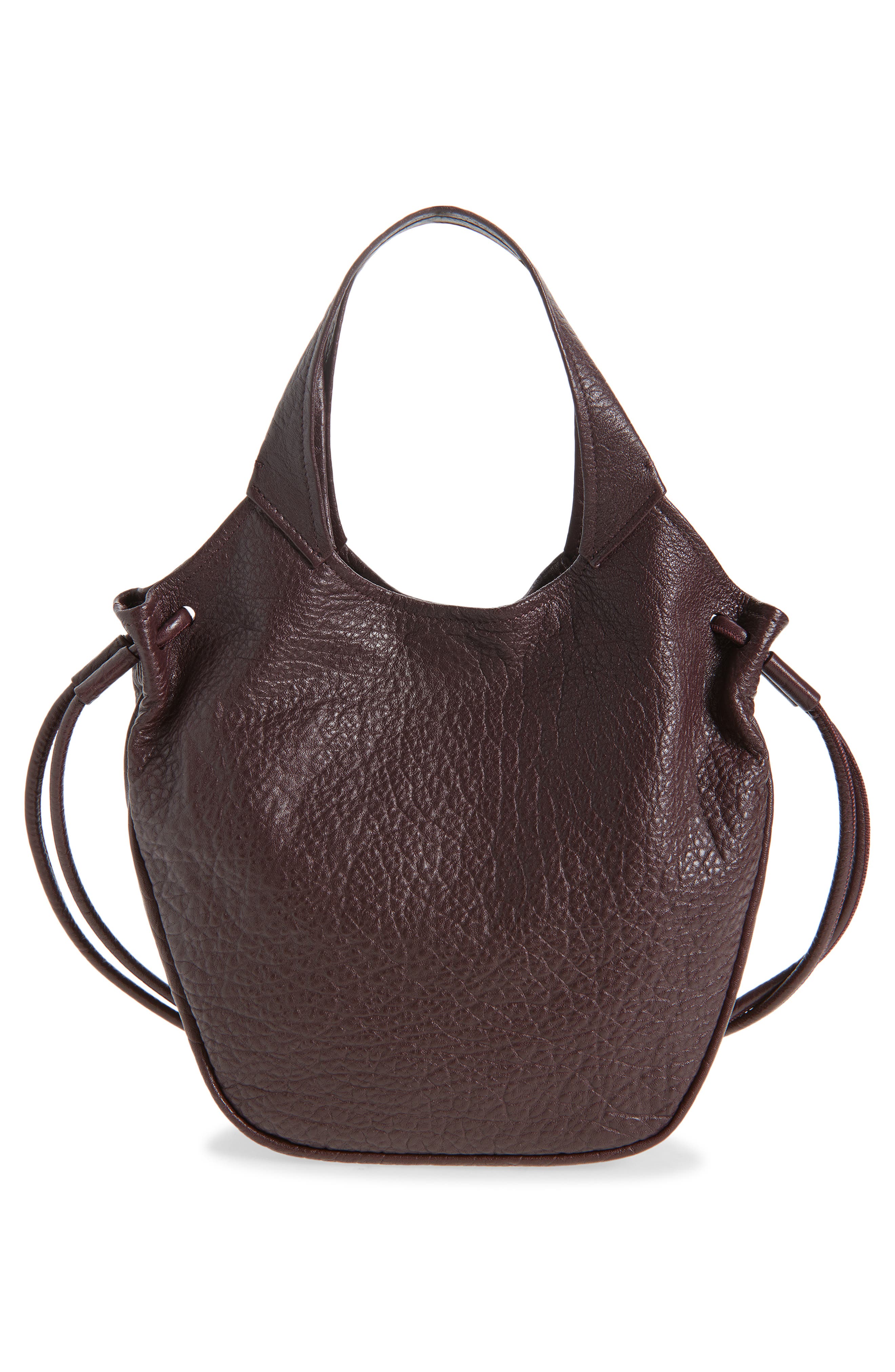 Marni Small Trunkaroo Leather Tote, Alternate, color, Cherry