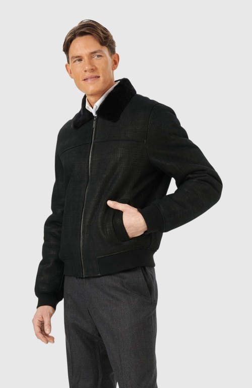 Gorski Merino Shearling Lamb Bomber Jacket In Black