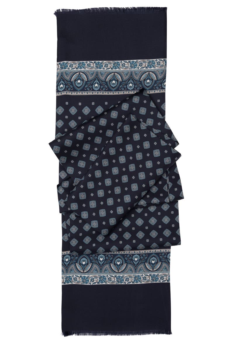 Ancona - Silk Scarf for Men, Alternate, color, Navy