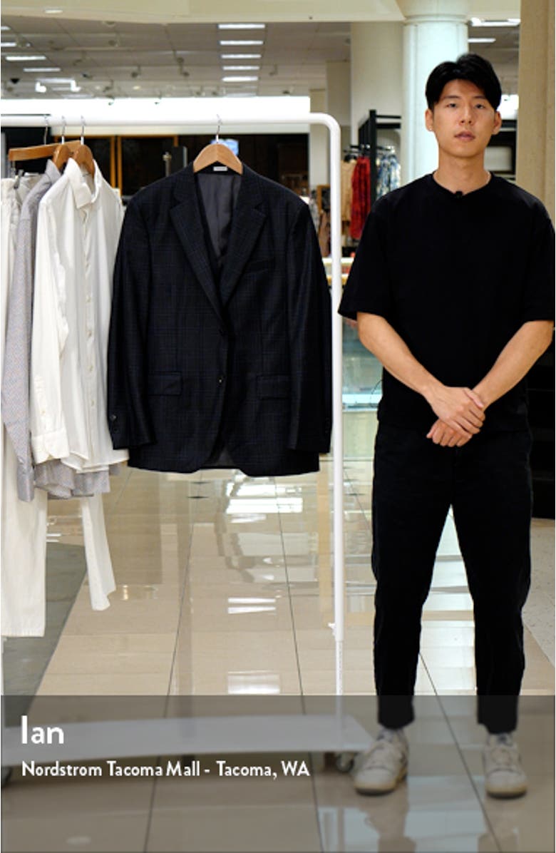 Tailored Fit Plaid Wool Sport Coat, sales video thumbnail