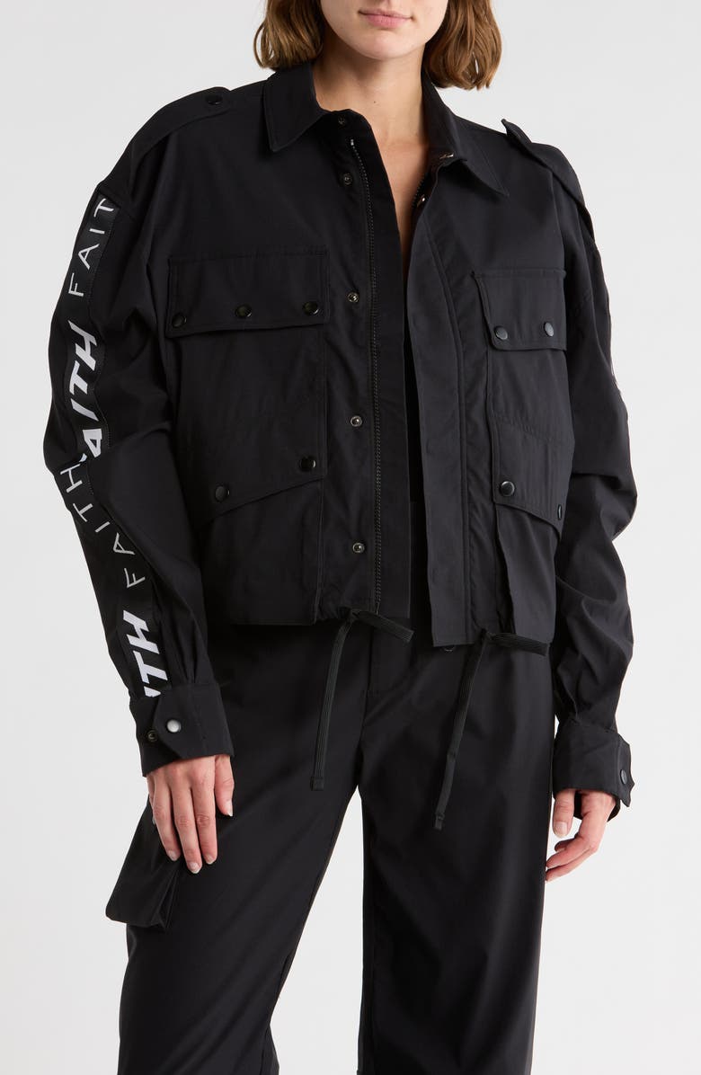 Faith Connexion Cropped Parka, Main, color, Black