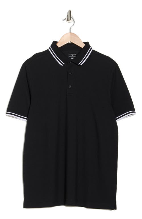 14th & Union Tipped Polo In Black