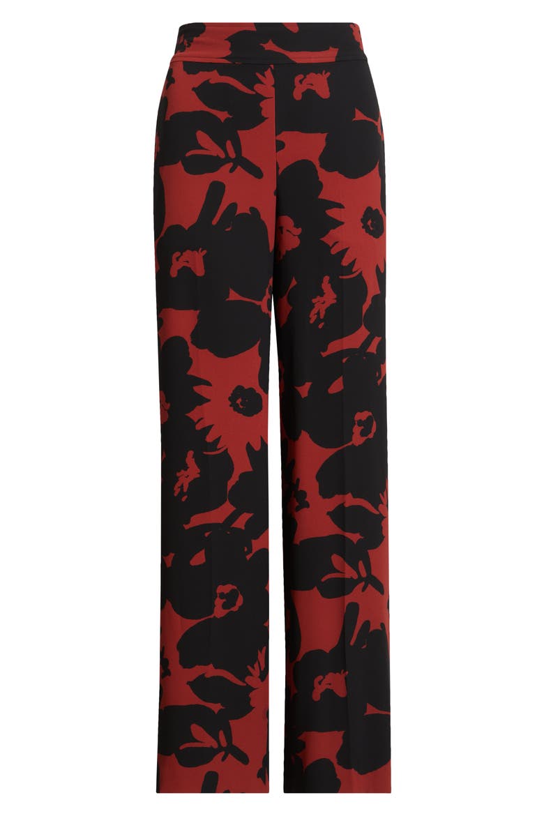 Floral High Waist Wide Leg Pants, Alternate, color, RUST/ ANNE BLACK