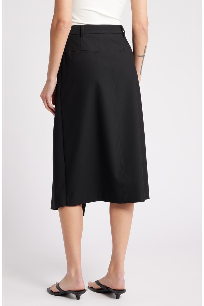 Belmont Asymmetric Midi Skirt, Alternate, color, BLACK