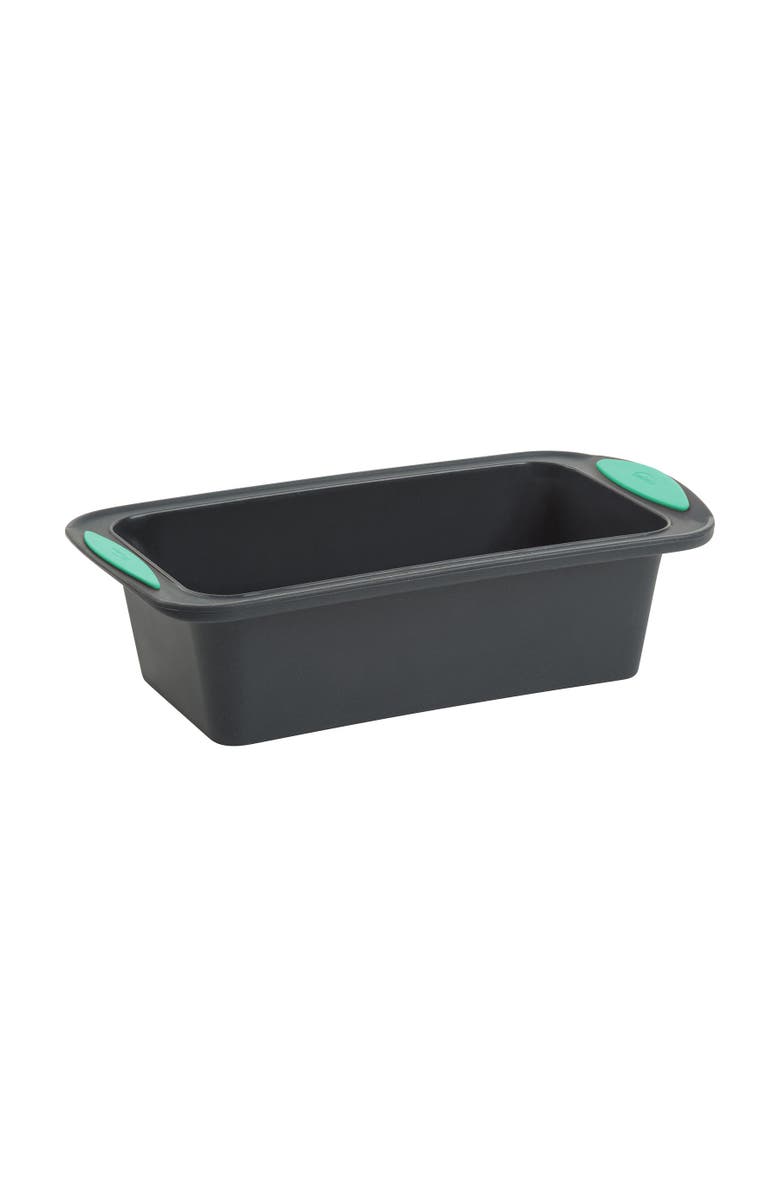 Trudeau Structure Silicone 8.5 x 4.5 Inch Loaf Pan, Grey/Mint, Main, color, 