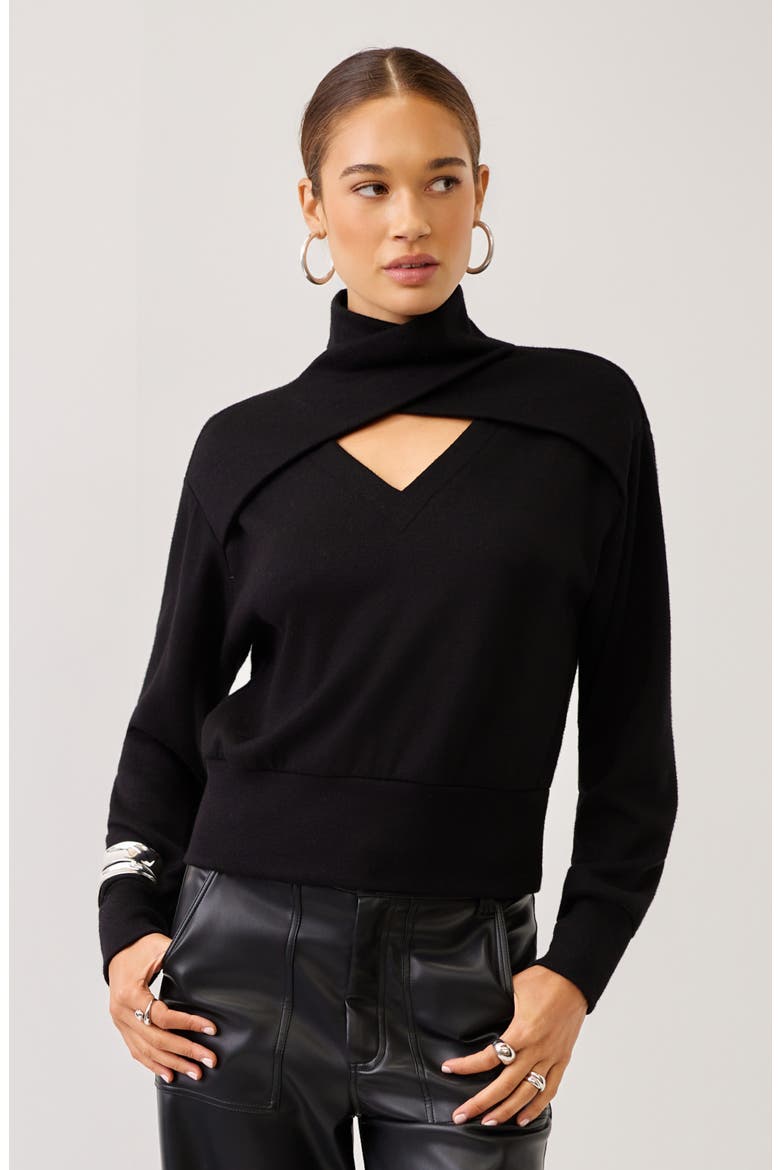 Caly Turtleneck Sweater, Alternate, color, BLACK