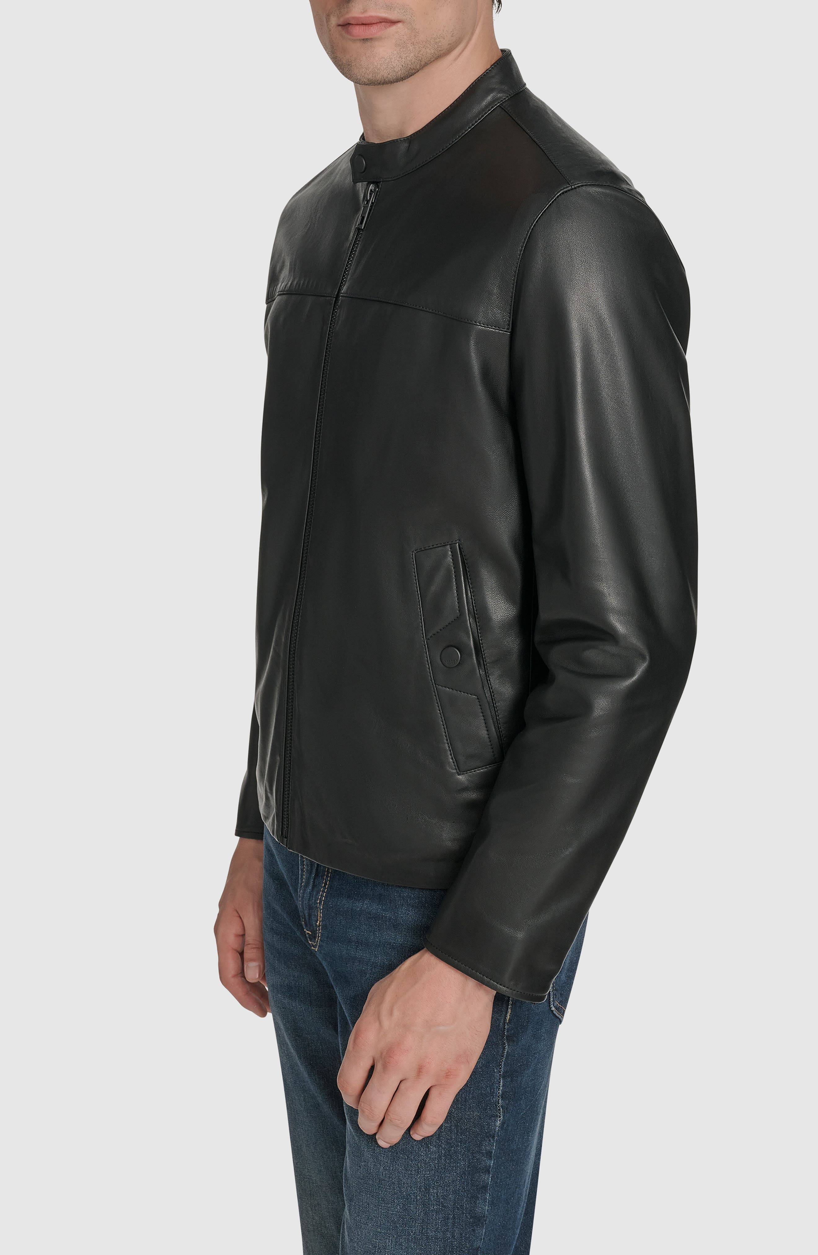 Andrew Marc Leather Racer Jacket — фото 3