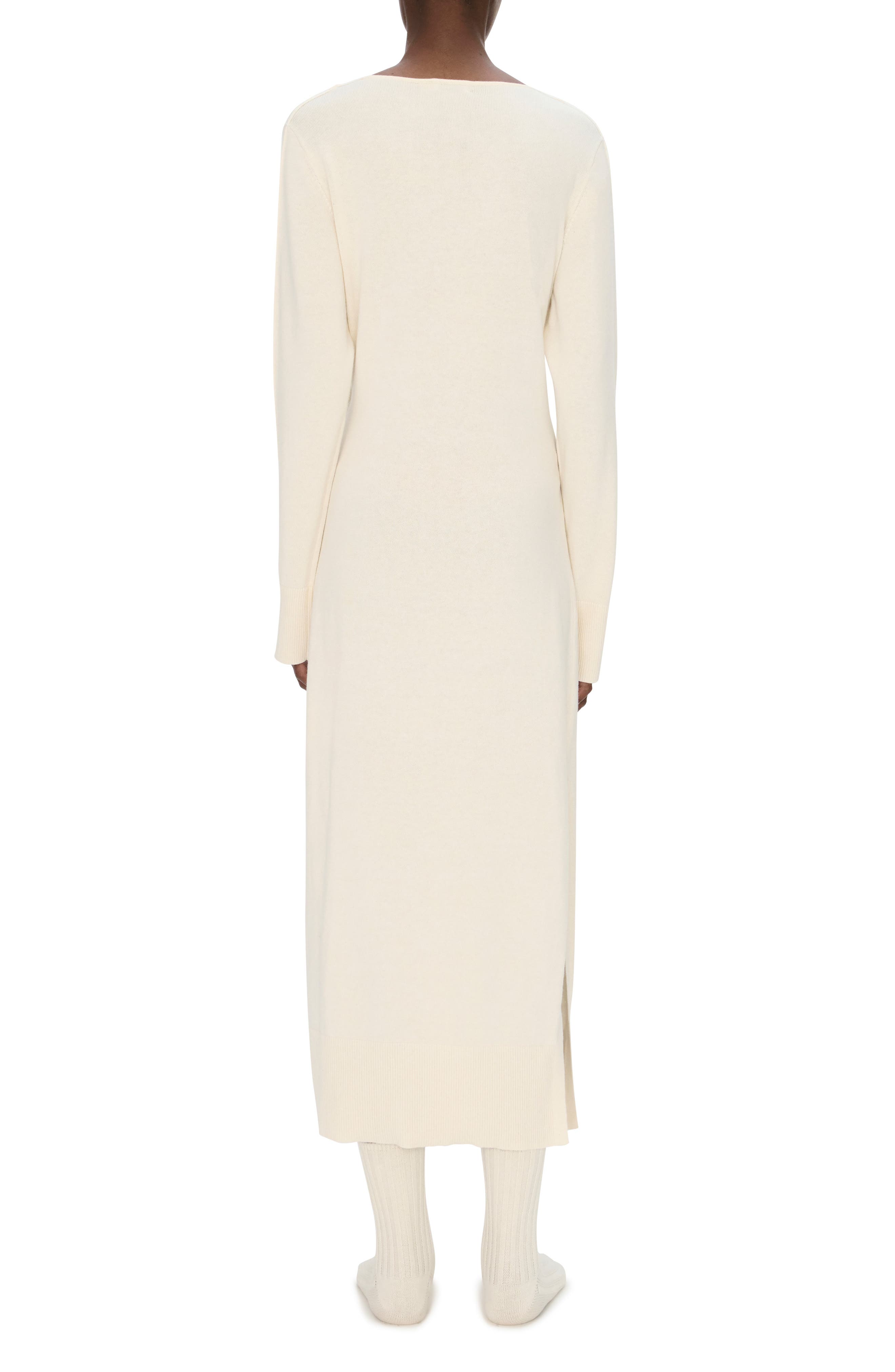 Skyla Long Sleeve Cotton & Cashmere Sweater Dress - image 2