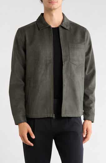 Faux Suede Full Zip Jacket