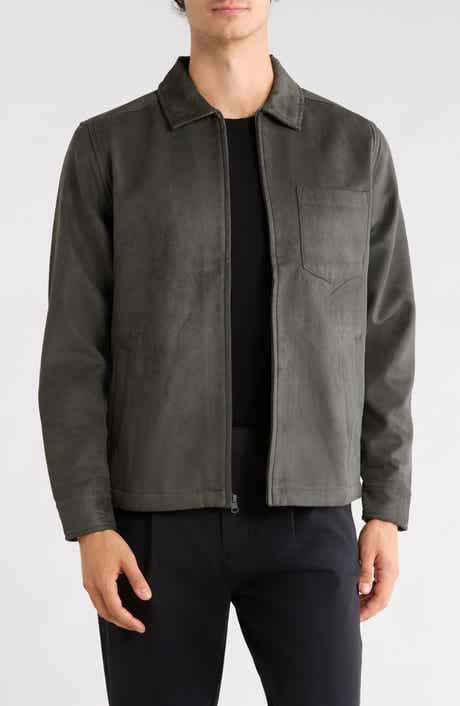 Faux Suede Full Zip Jacket