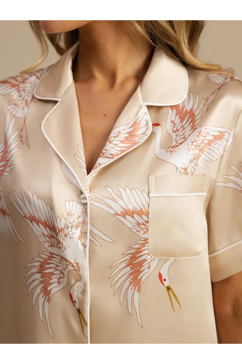 Pure Silk Short Pajamas, Alternate, color, Champagne
