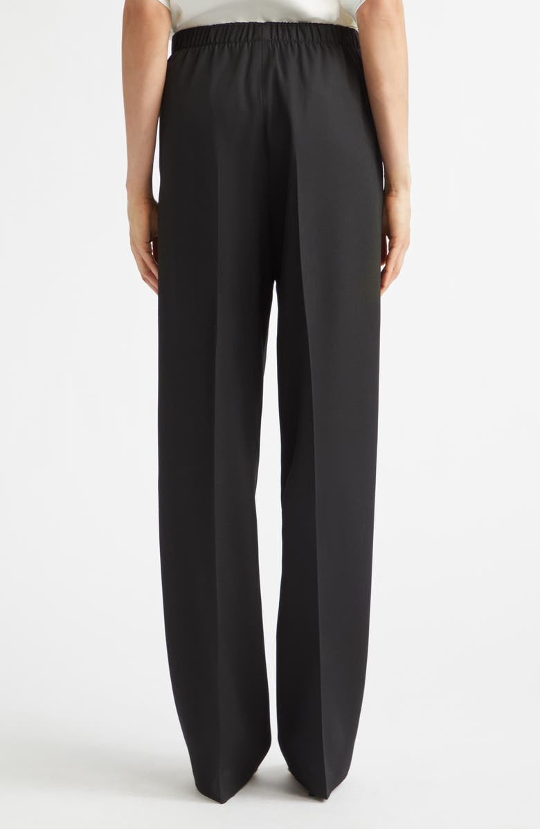 Bottega Veneta Wool Grain de Poudre Wide Leg Pants, Alternate, color, 1010 Double Black