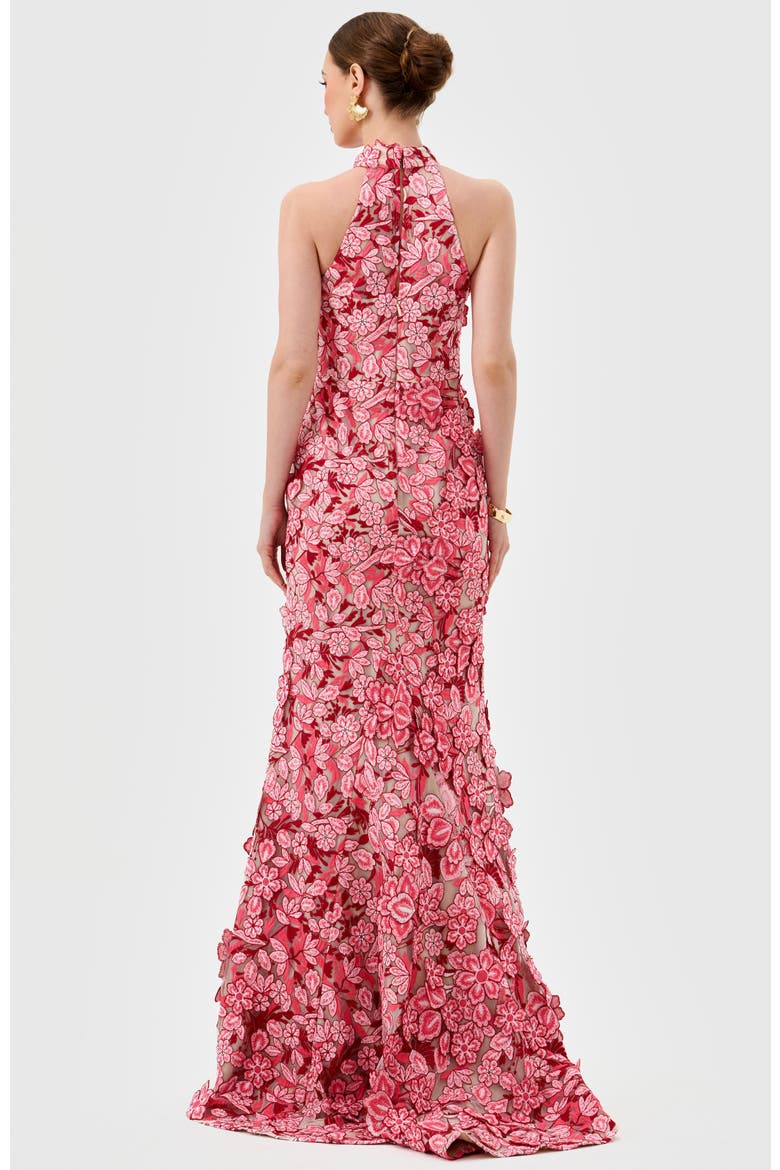 Salome High Neck Gown, Alternate, color, PINK