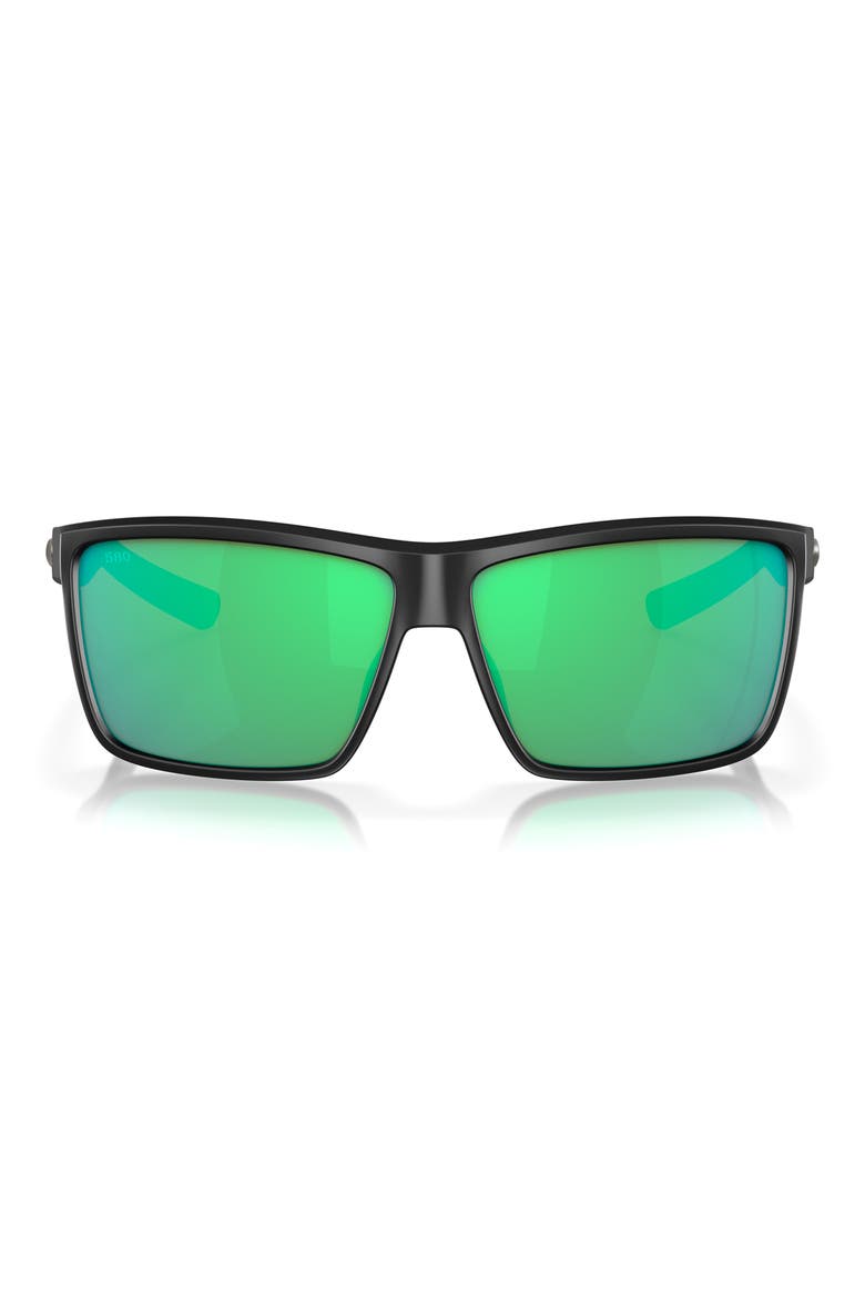 Rinconcito 60mm Polarized Rectangular Sunglasses, Main, color, BLACK GREEN