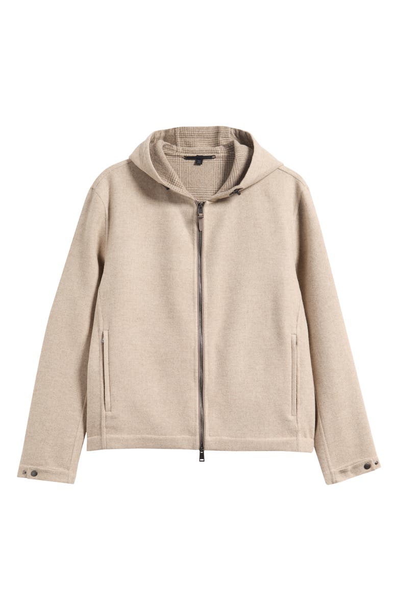 BOSS Cayro Virgin Wool & Cashmere Hooded Jacket, Alternate, color, Open Beige