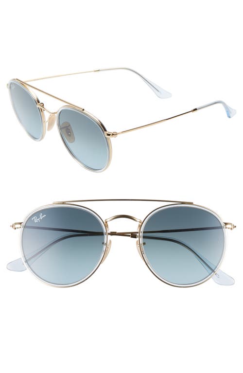 Ray Ban Ray-ban 51mm Aviator Gradient Lens Sunglasses In Gold/blue Gradient