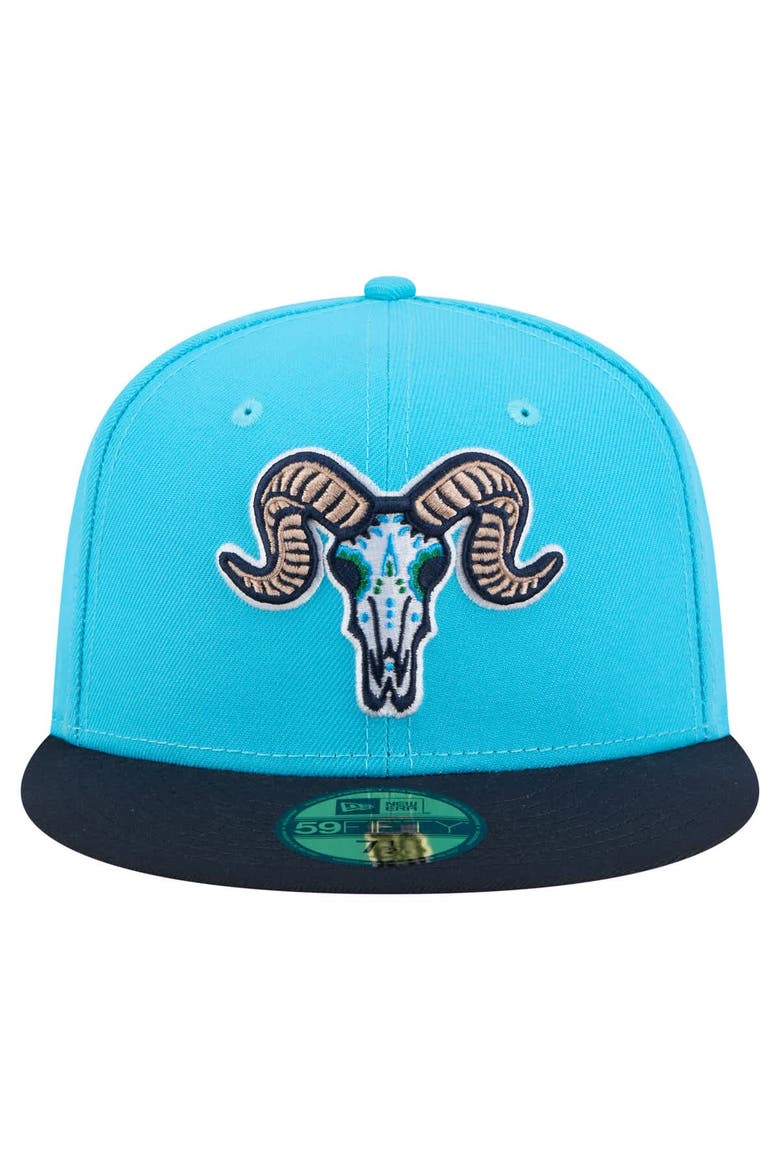 Men's New Era Light Blue/Navy Hartford Yard Goats Copa de la Diversión 59FIFTY Fitted Hat, Alternate, color, Light Blue