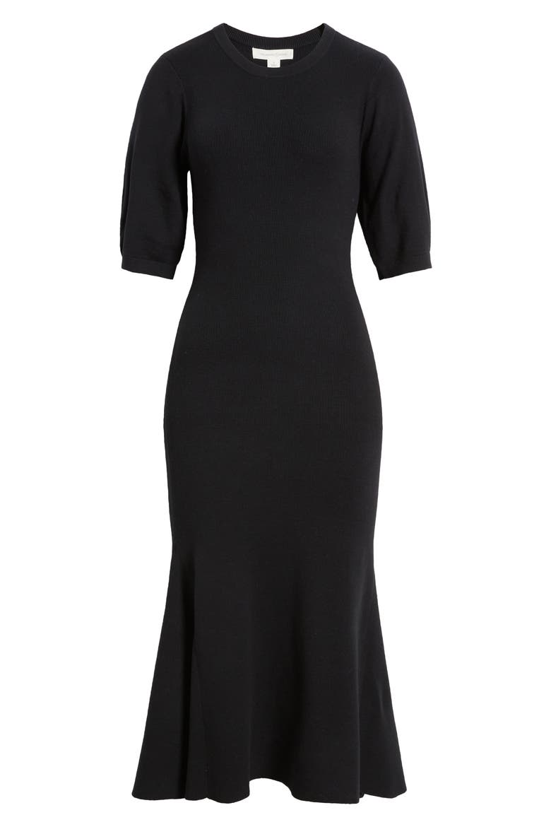 Pima Cotton Blend Sweater Dress, Alternate, color, BLACK
