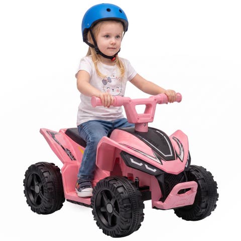 Kids ATV for Toddlers 1.5-4 Years, 6V Four Wheelers Kids Quad for 45Mins, Battery Powered with Handlebar Button