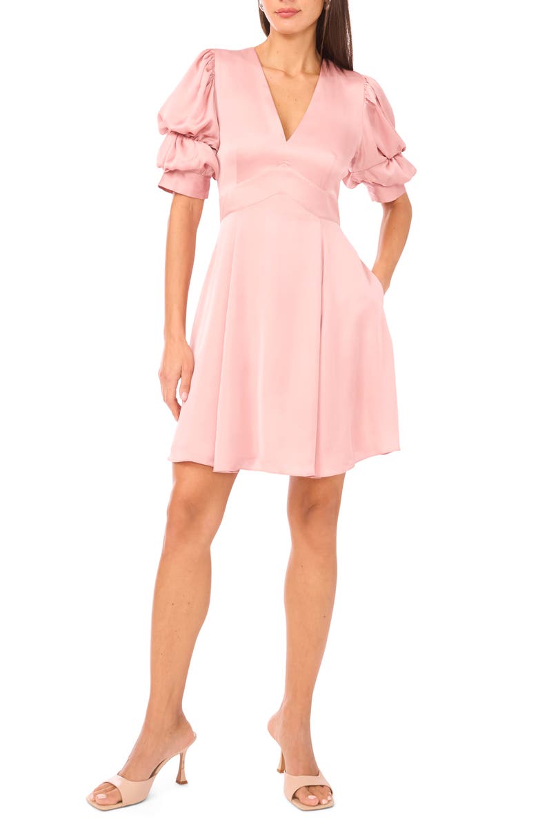 1.STATE Puff Sleeve Minidress, Main, color, Pale Blush