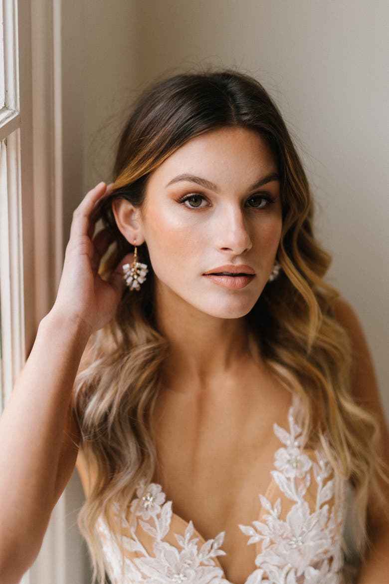 Leighton Bridal Earrings, Alternate, color, Gold